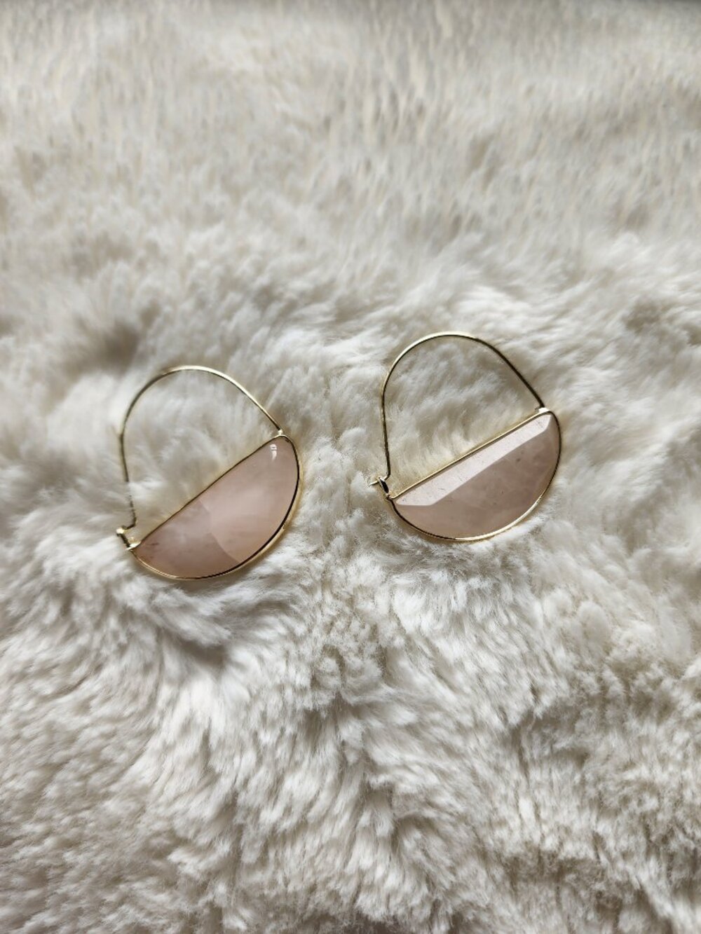 Scout Curated Wears Rose Quartz Silver Tone Earrings NWT
